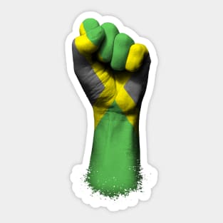 Flag of Jamaica on a Raised Clenched Fist Sticker